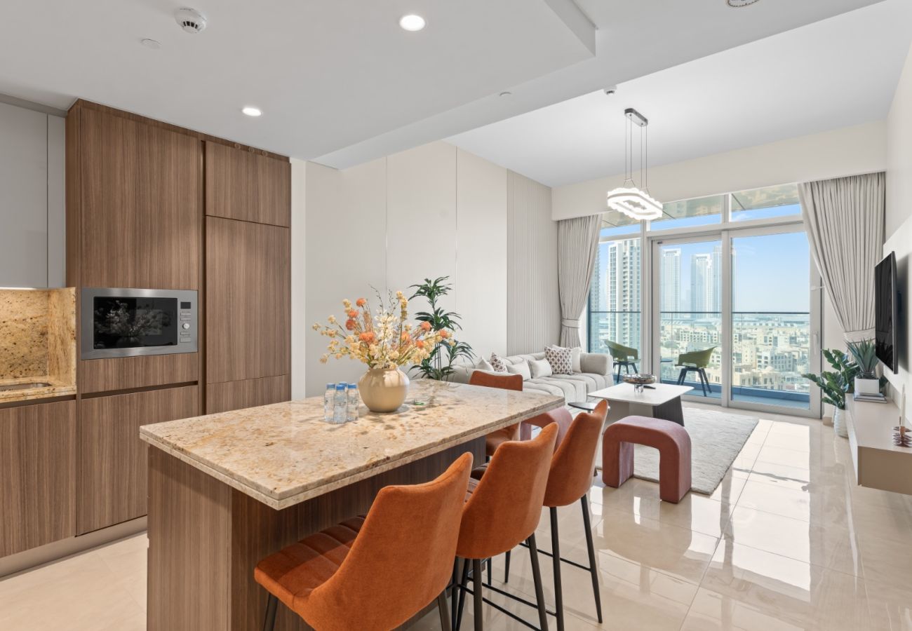Apartment in Dubai - Royale 1BR+Study|Sleeps 4|Full Burj Khalifa View