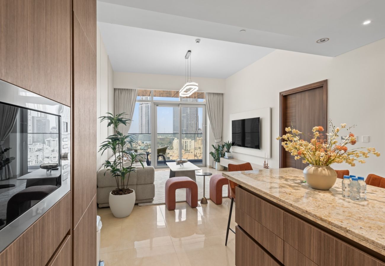 Apartment in Dubai - Royale 1BR+Study|Sleeps 4|Full Burj Khalifa View