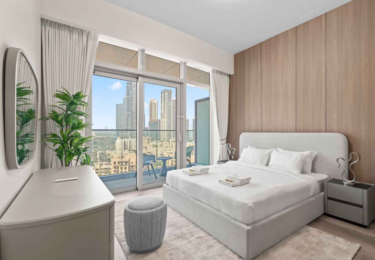 Apartment in Dubai - Royale 1BR+Study|Sleeps 4|Full Burj Khalifa View